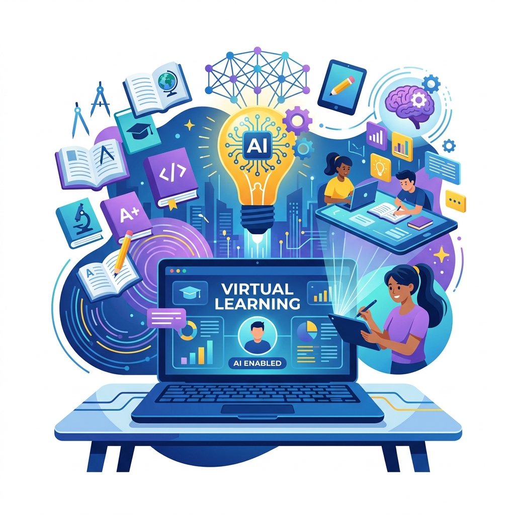 Ilustración Educación y Tecnología IA